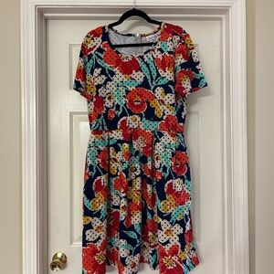 LuLaRoe 3X floral print Amelia dress